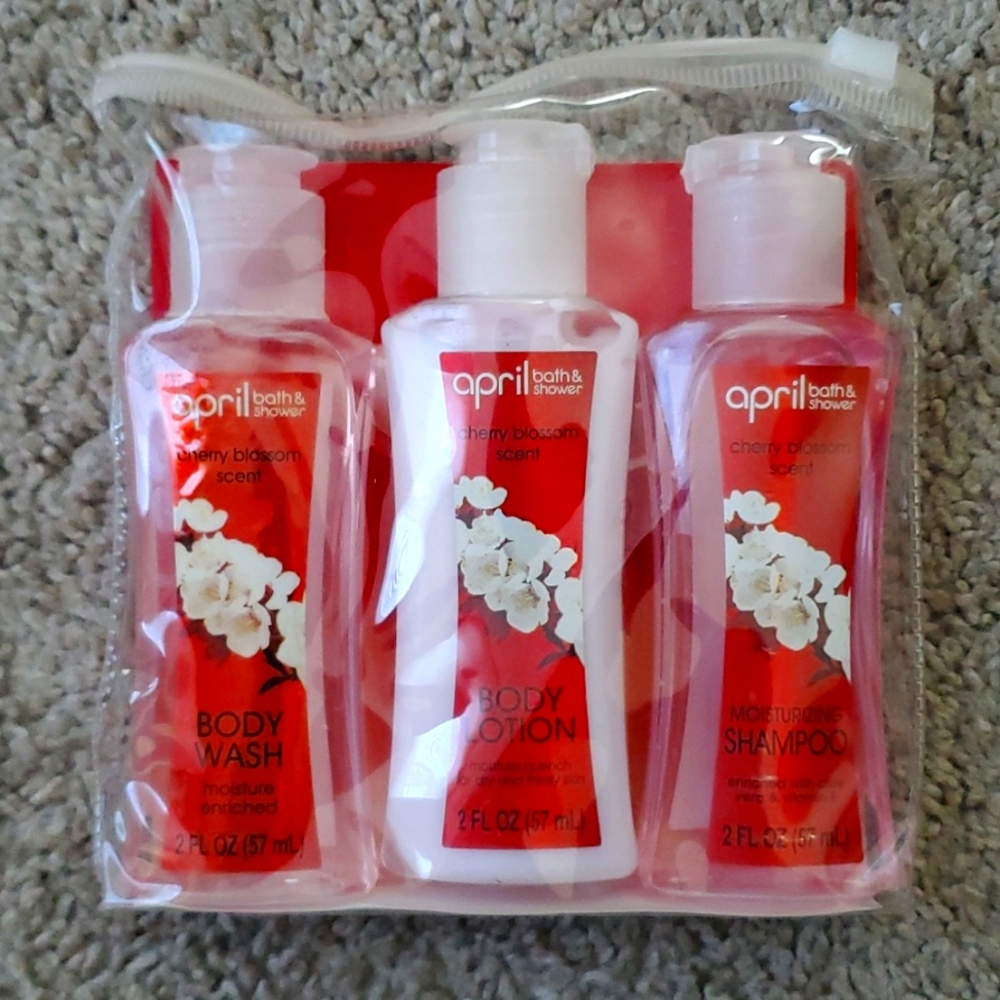 3pc April Bath & Shower Cherry Blossom Scent Bath & Body Care Set